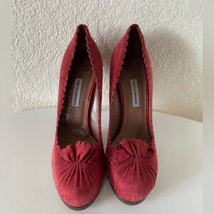 Tabitha Simmons Red Suede Pumps